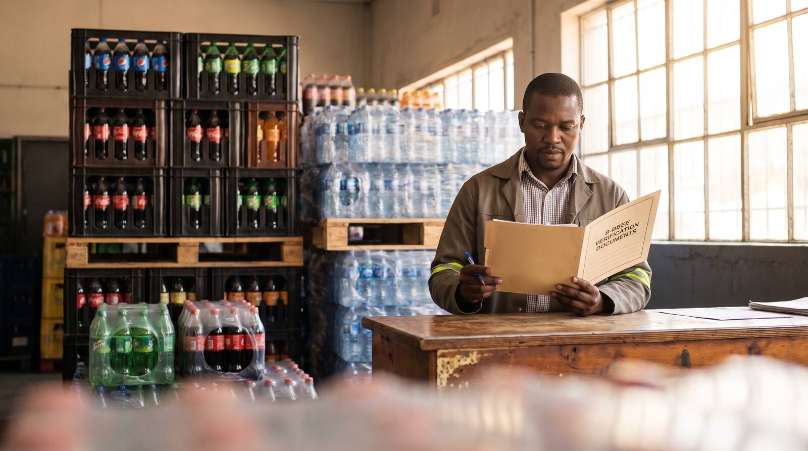 A South African business owner at work.