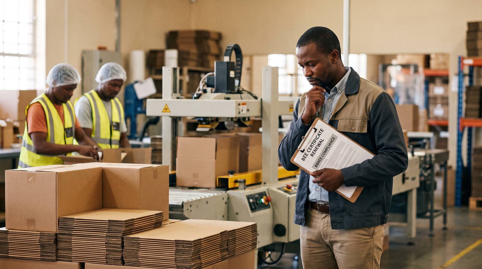 A South African business owner at work.