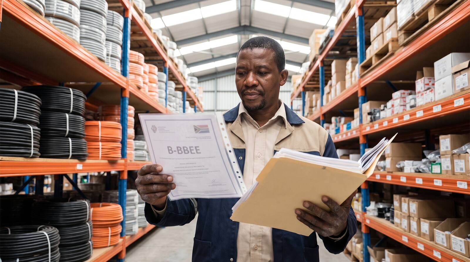 A South African business owner at work.