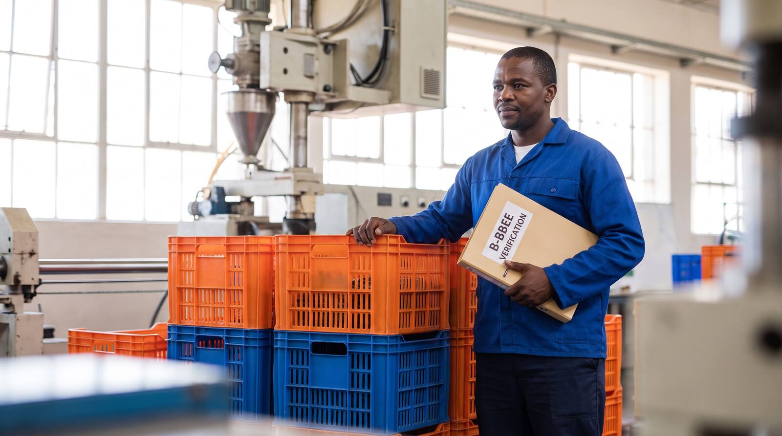 A South African business owner at work.