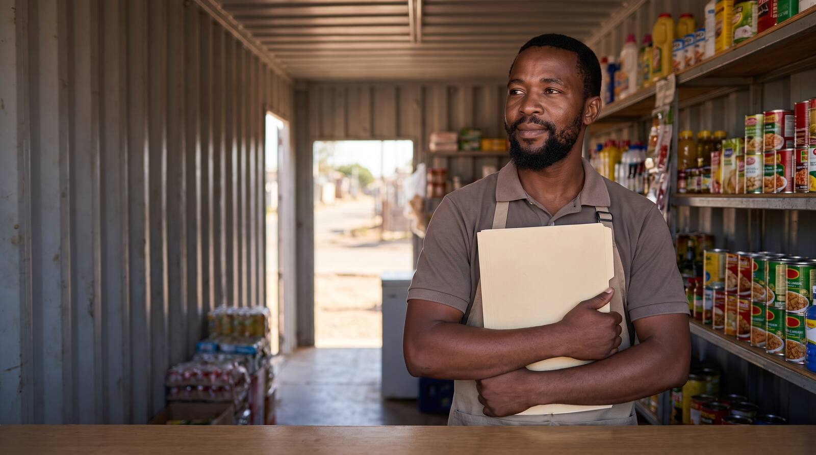 A South African business owner at work.