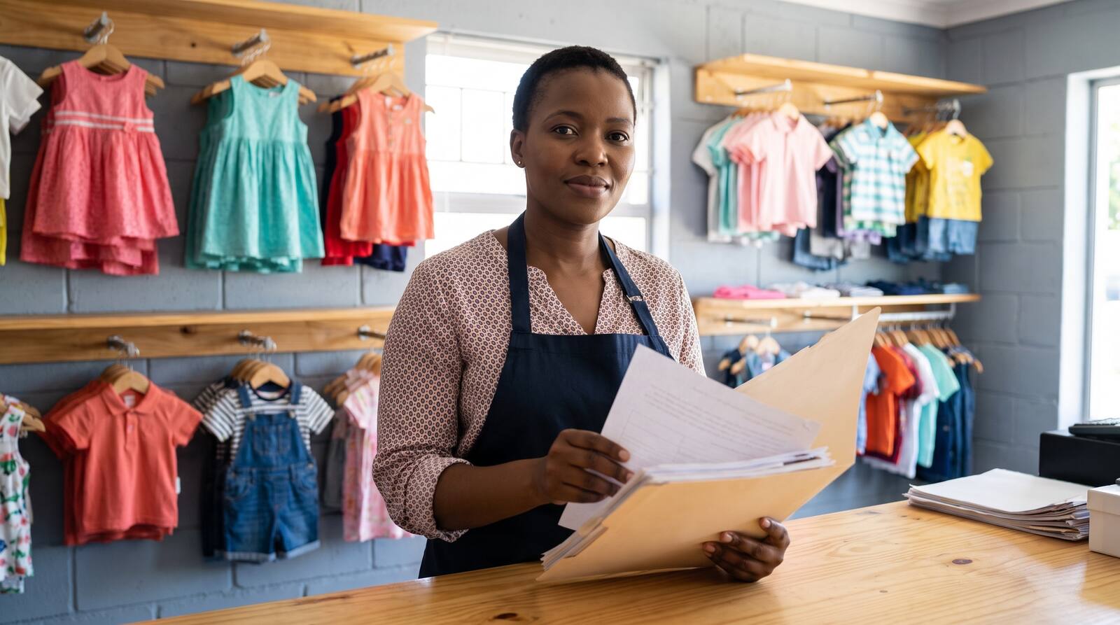 A South African business owner at work.