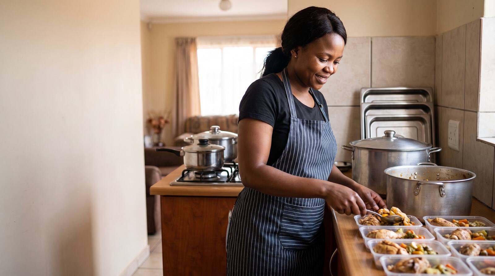 A South African business owner at work.