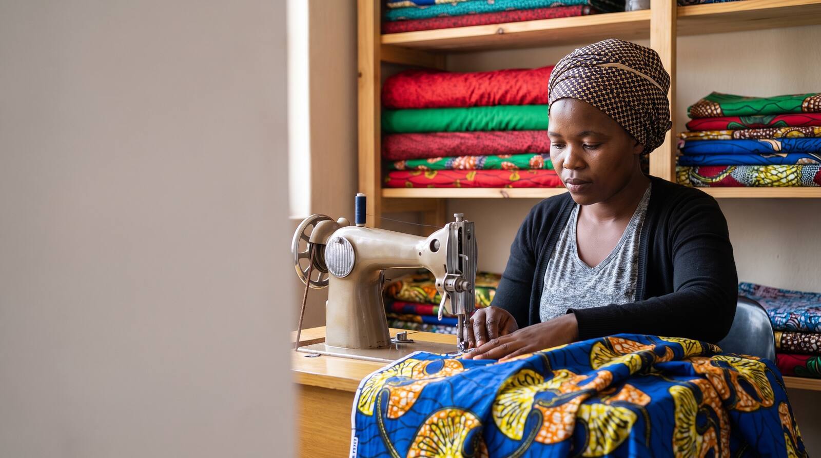 A South African business owner at work.