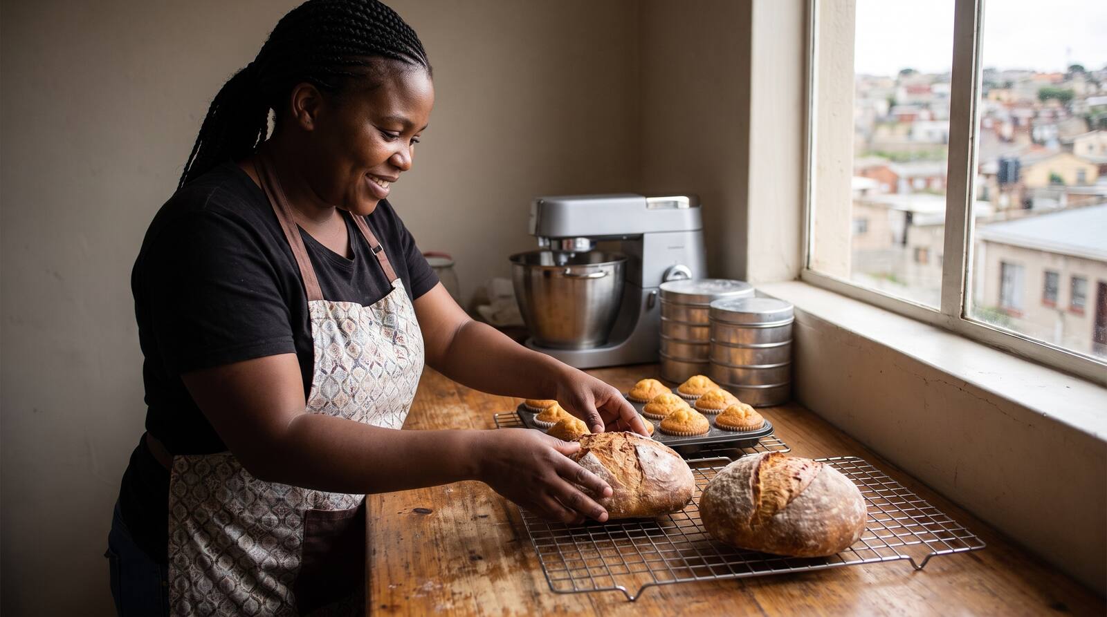 A South African business owner at work.