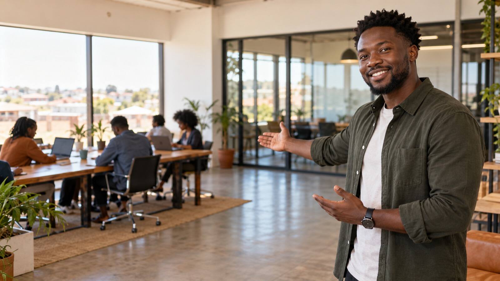 A South African business owner at work.
