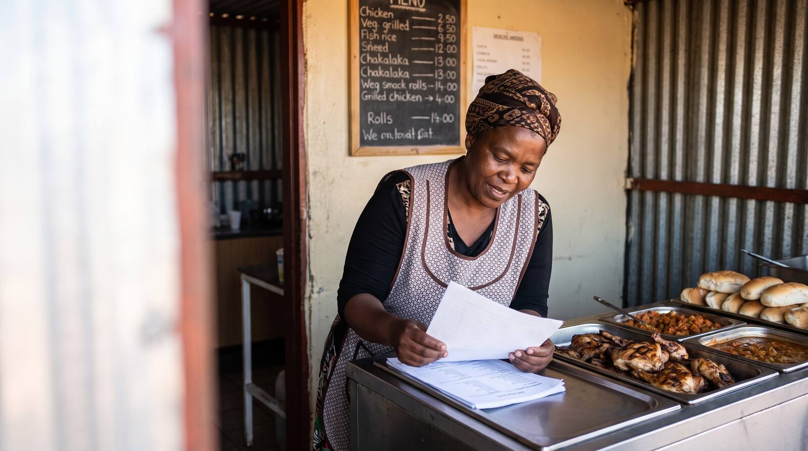 A South African business owner at work.