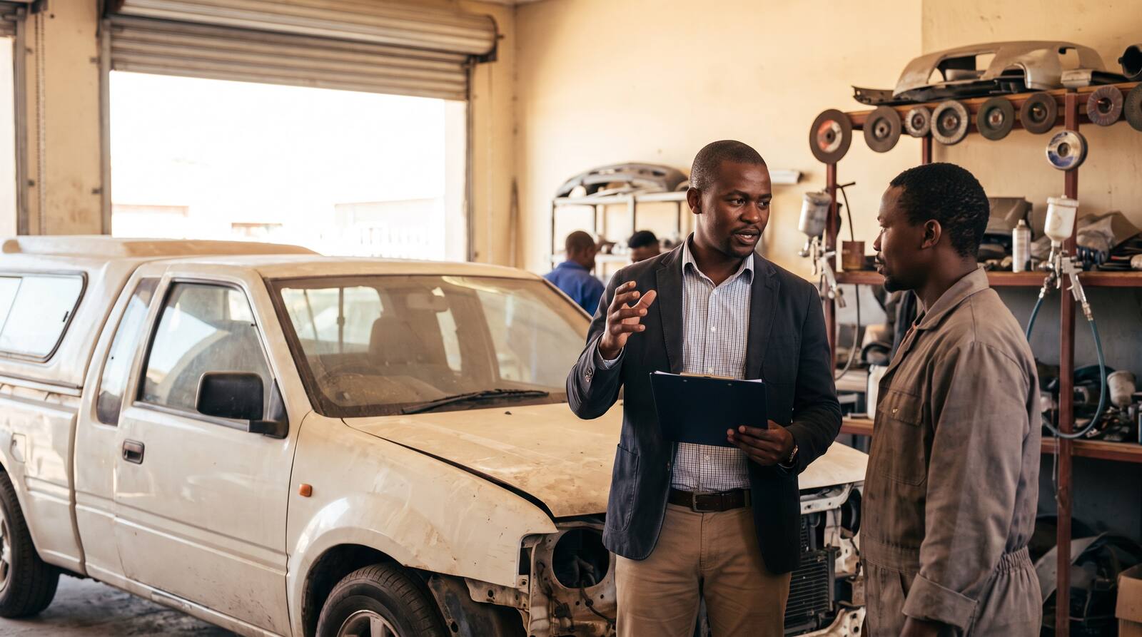 A South African business owner at work.