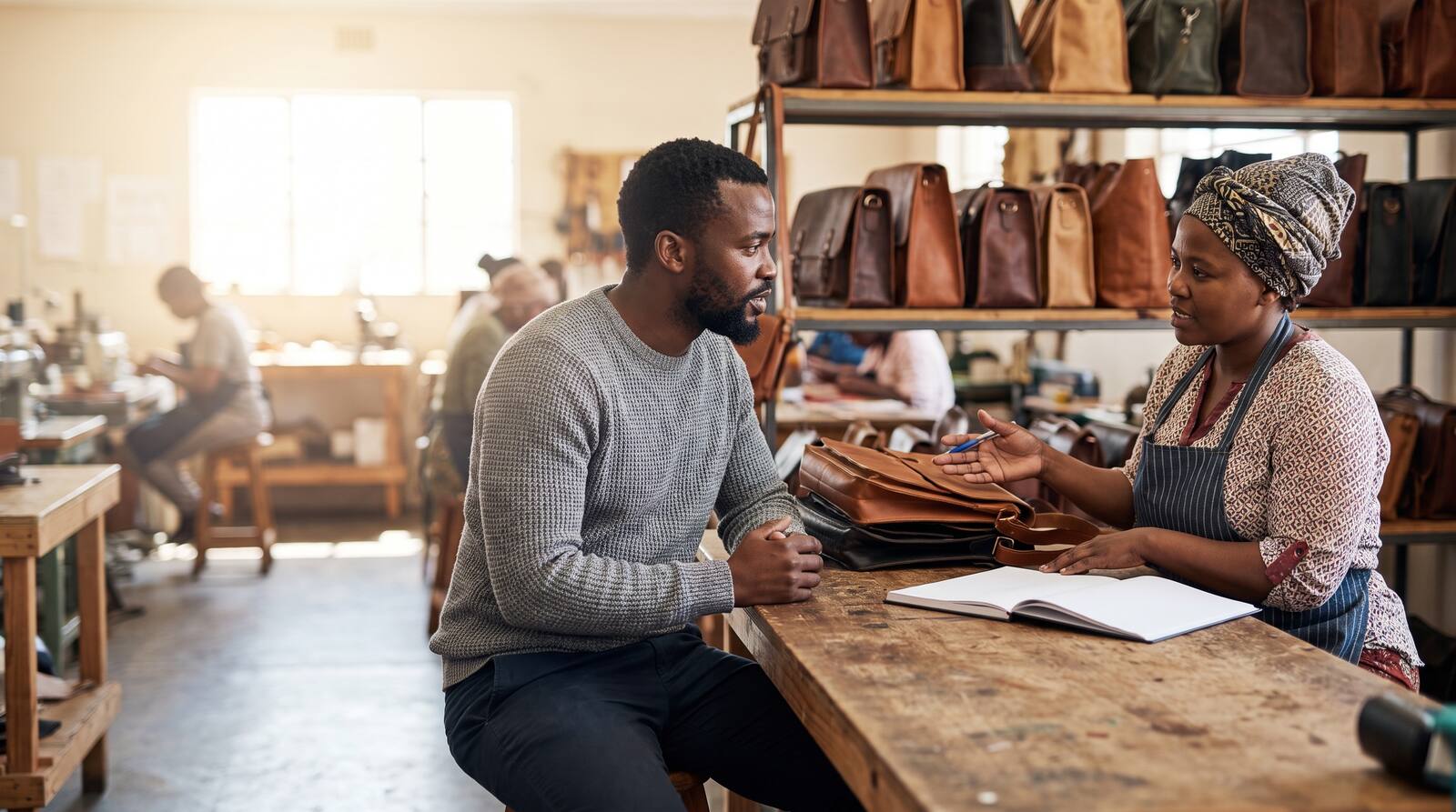 A South African business owner at work.