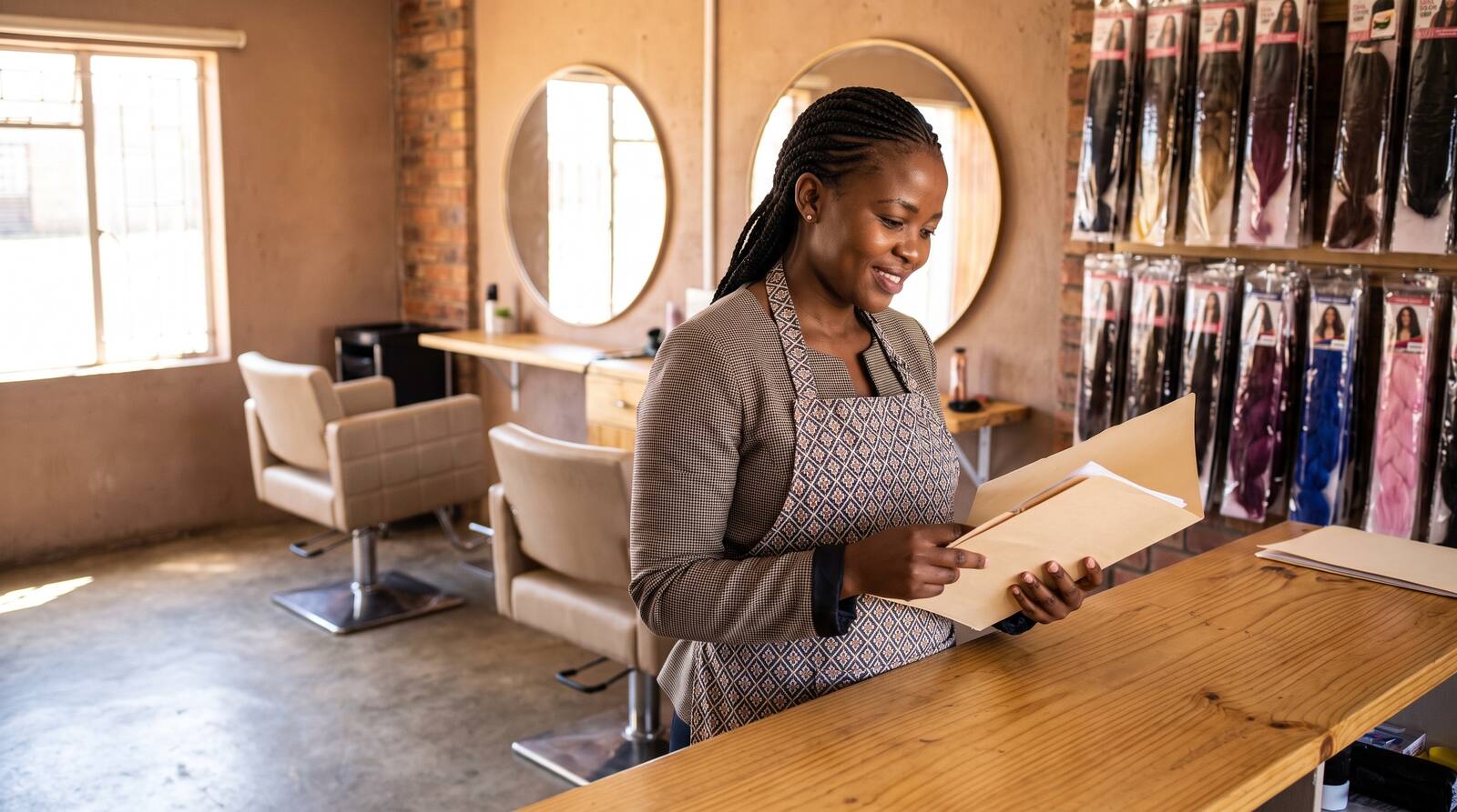 A South African business owner at work.