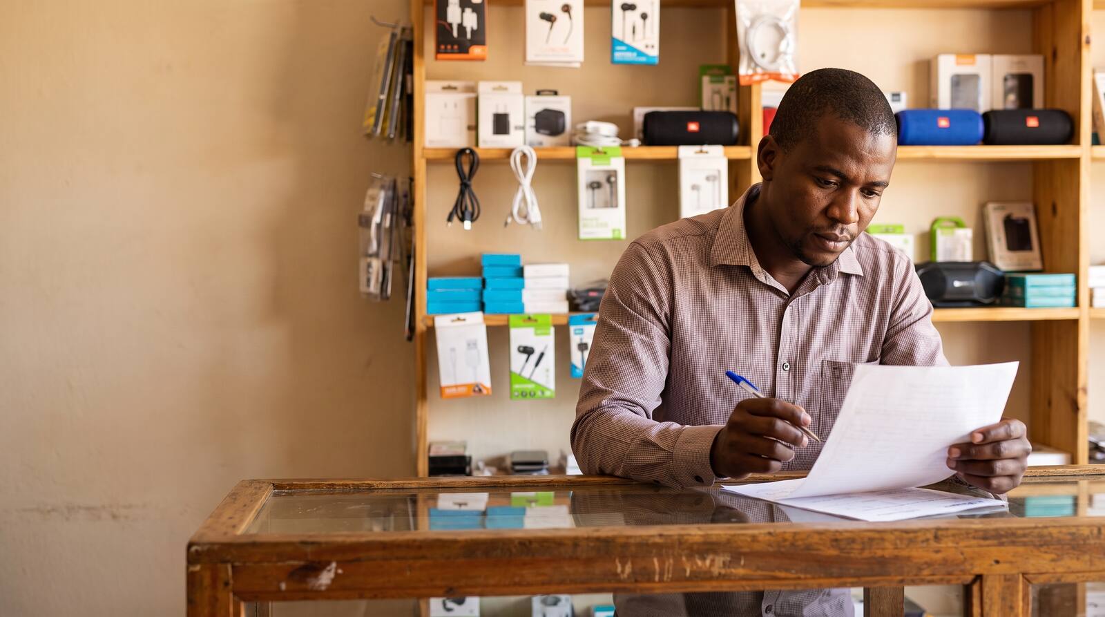 A South African business owner at work.