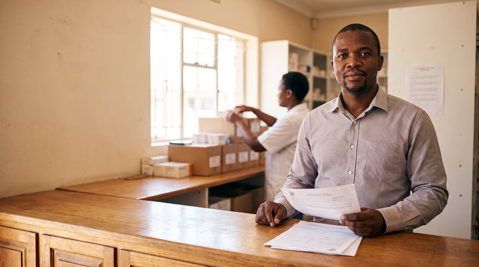 A South African business owner at work.
