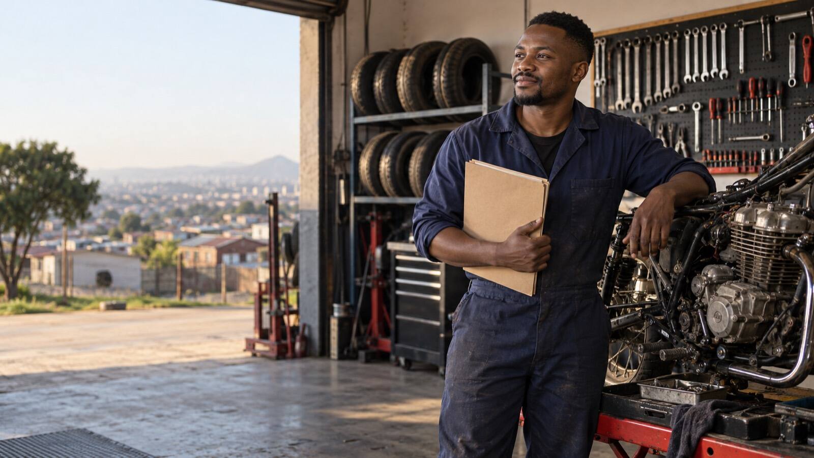 A South African business owner at work.