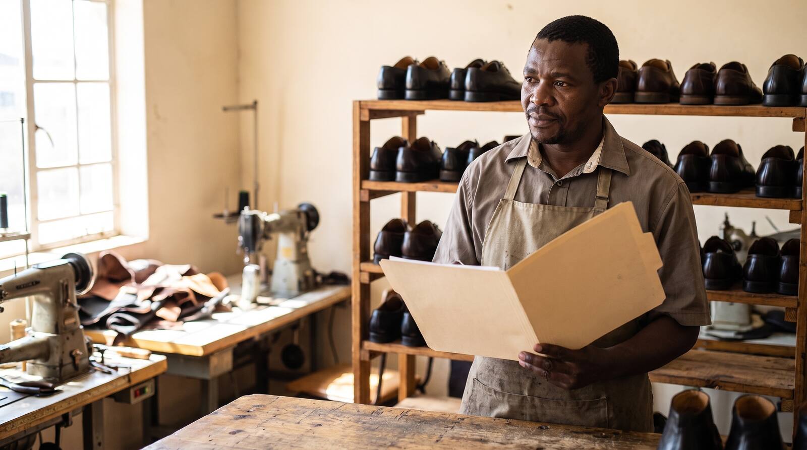 A South African business owner at work.