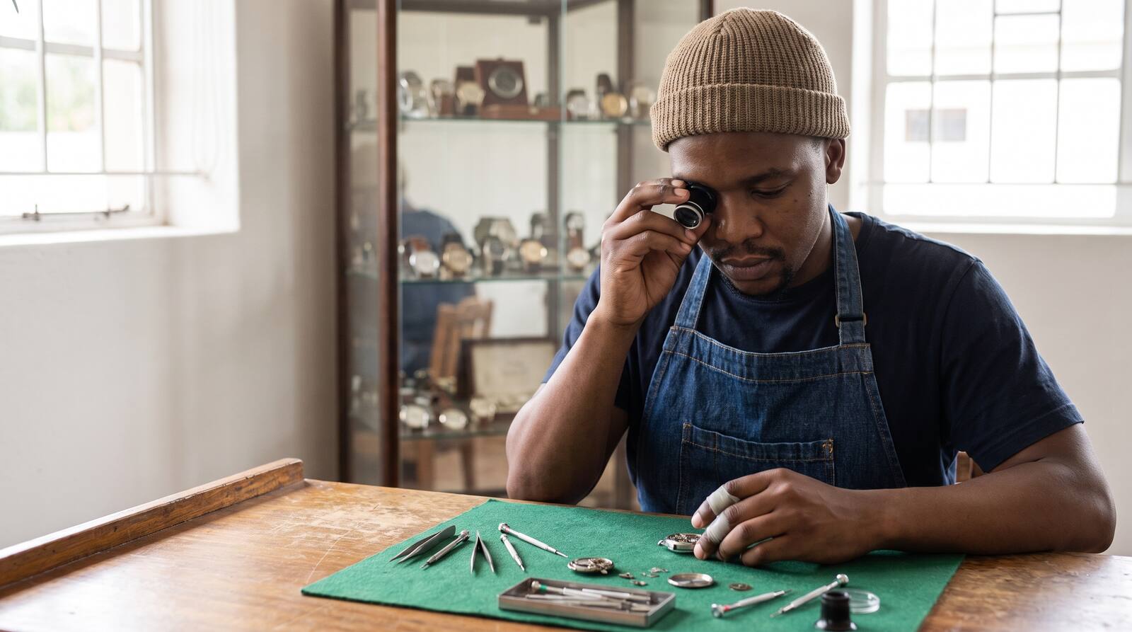 A South African business owner at work.