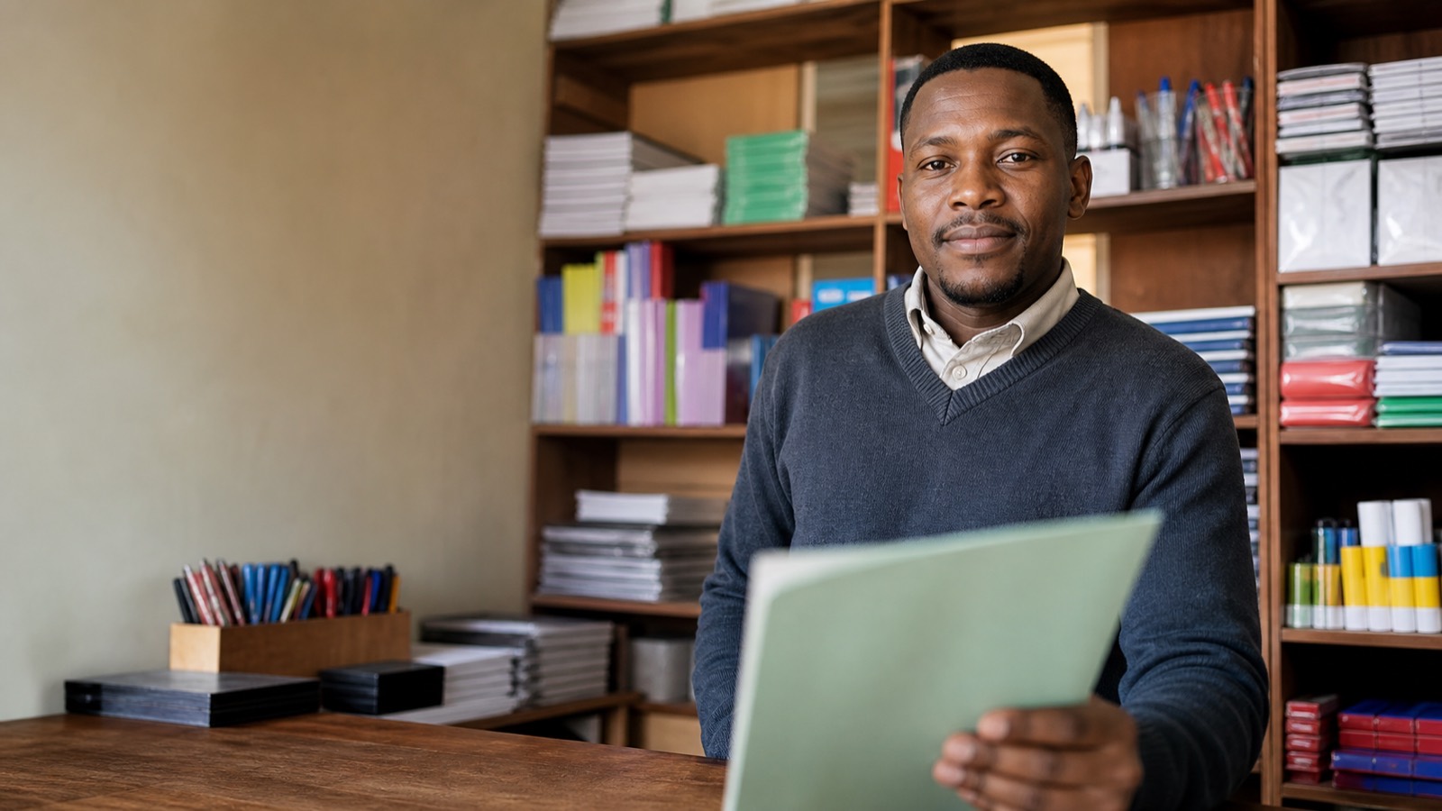 A South African business owner at work.