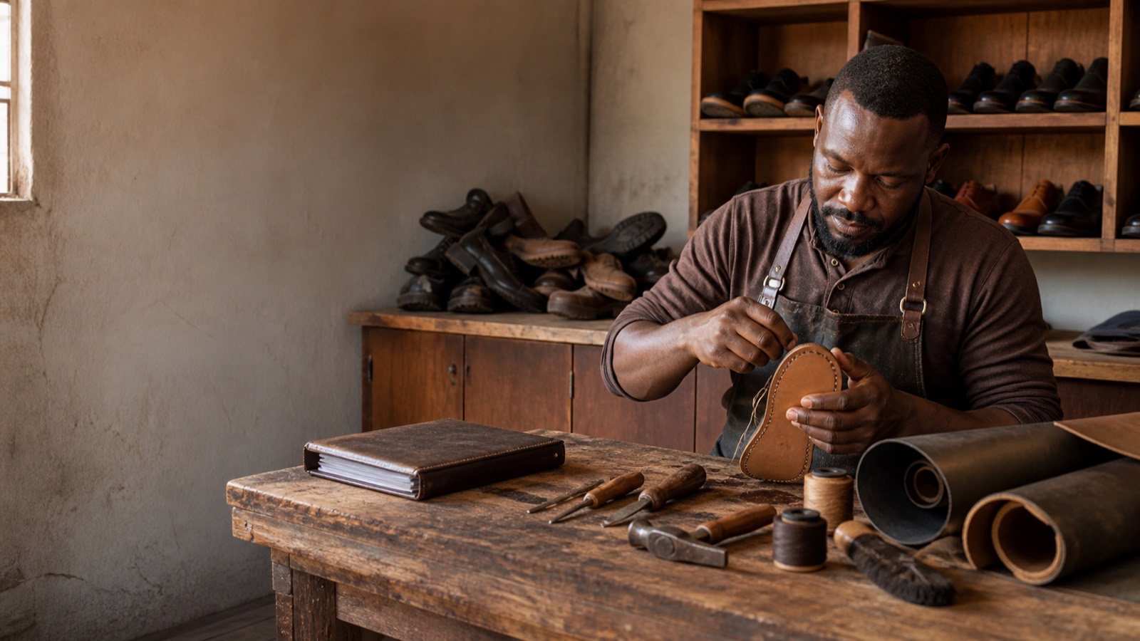 A South African business owner at work.