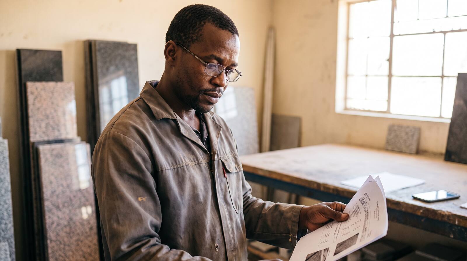 A South African business owner at work.