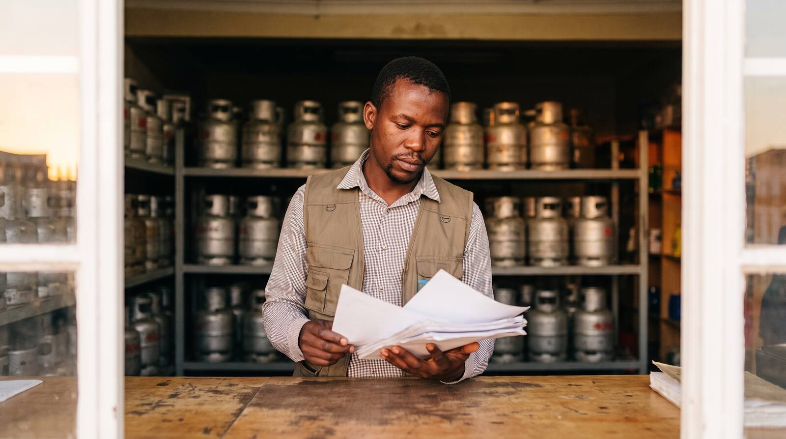 A South African business owner at work.