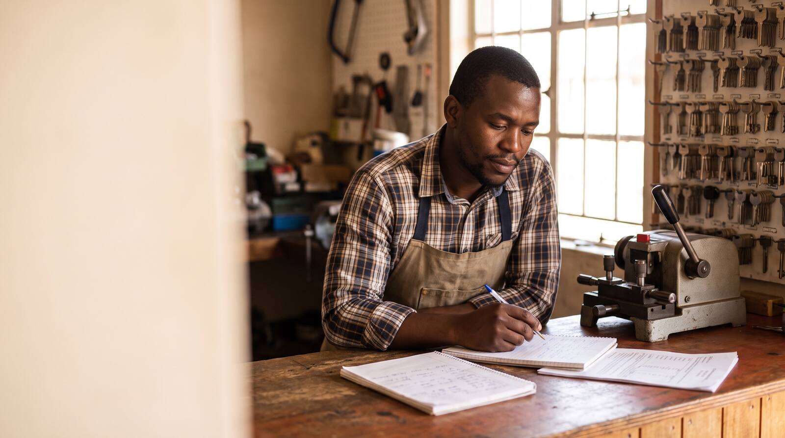 A South African business owner at work.