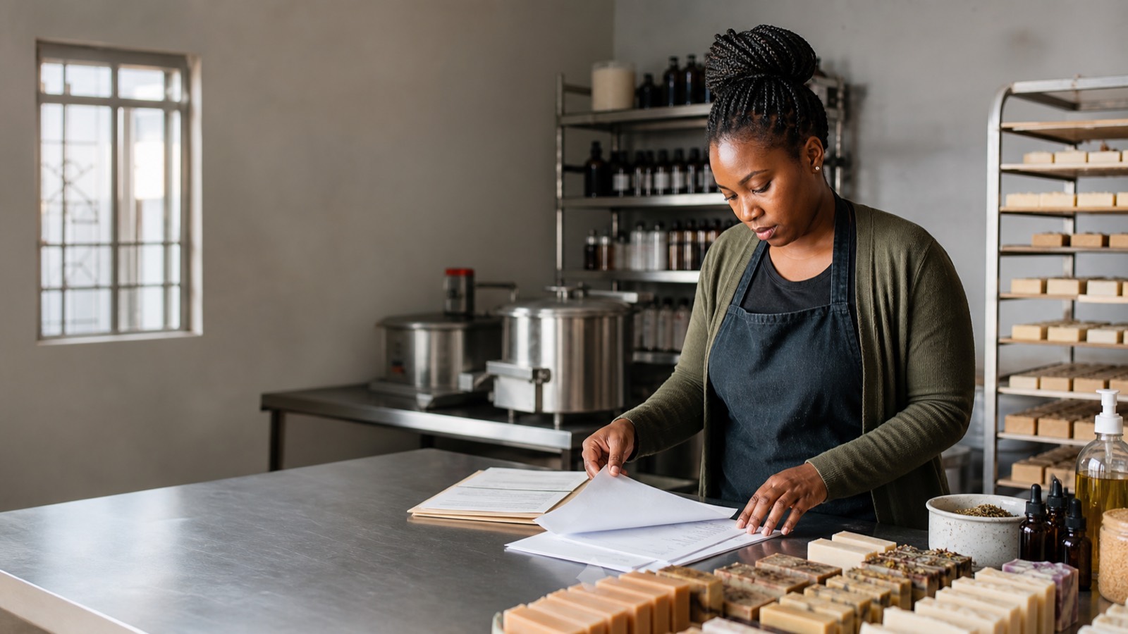 A South African business owner at work.