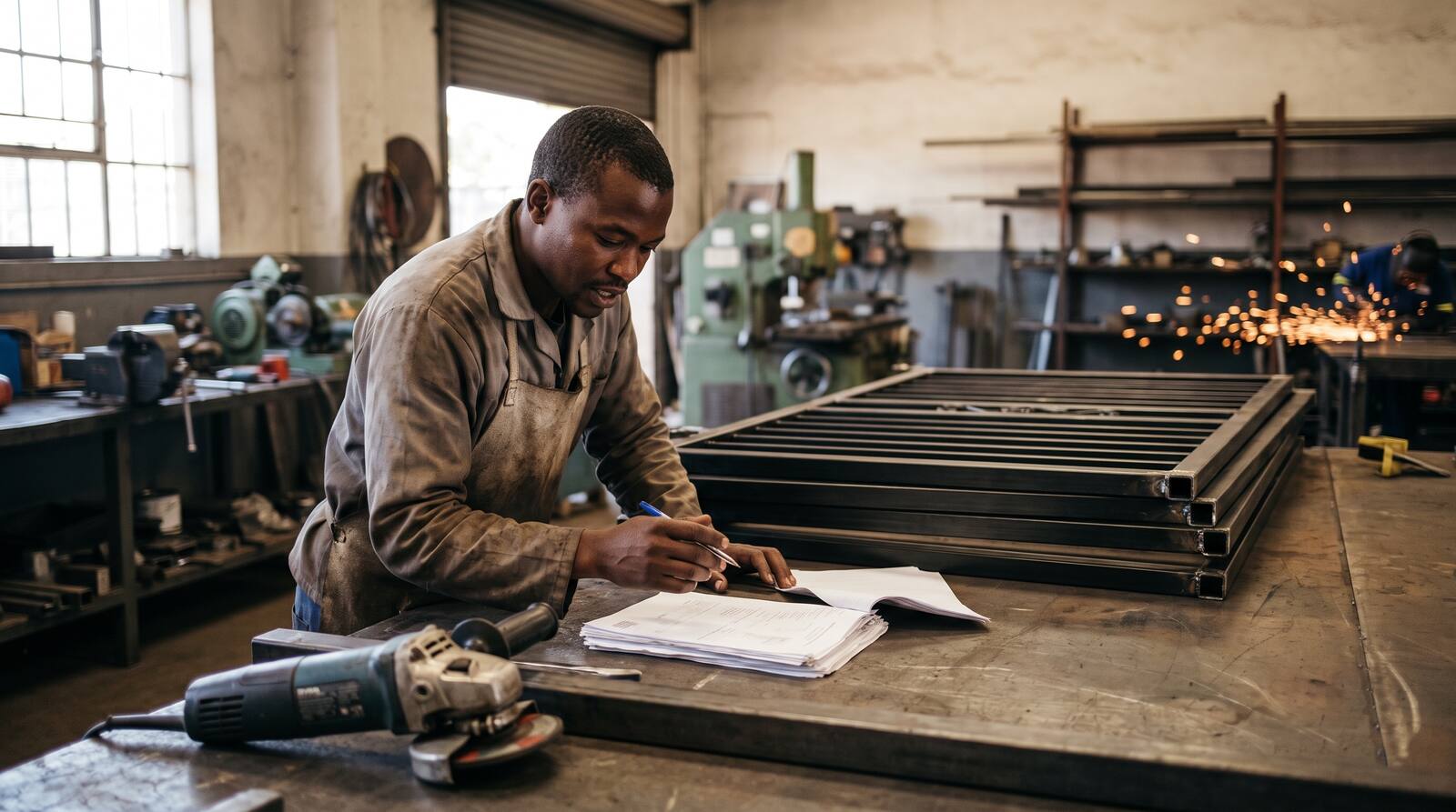 A South African business owner at work.