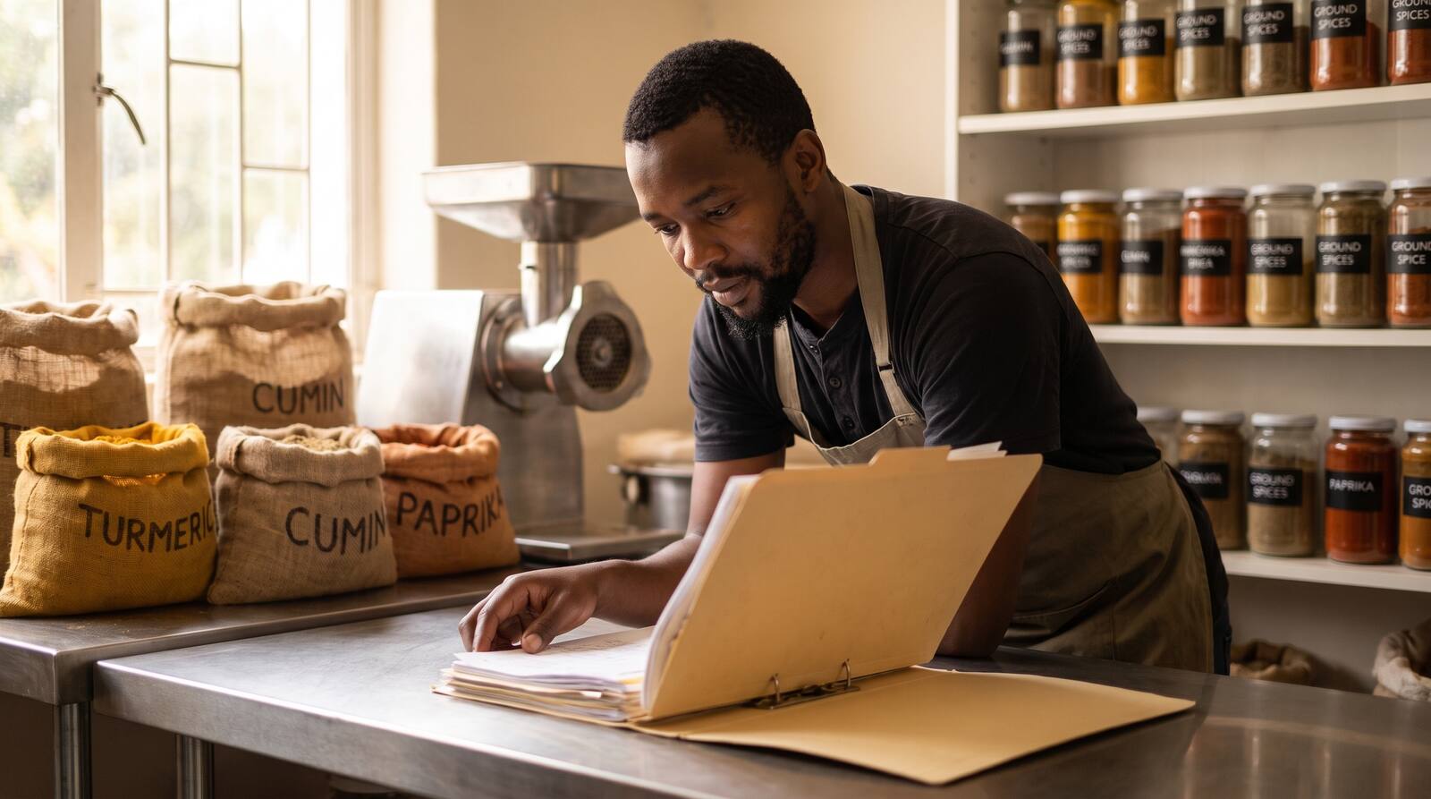 A South African business owner at work.