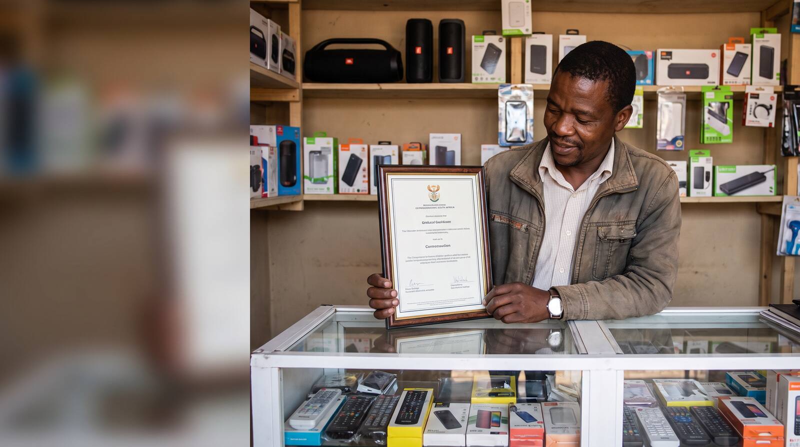 A South African business owner at work.