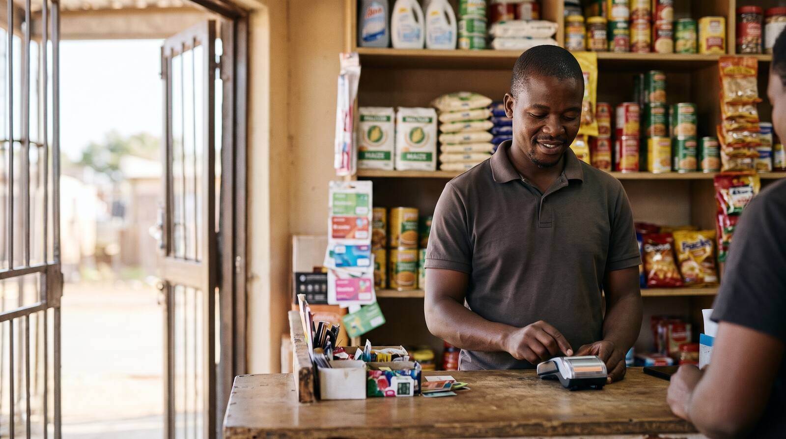 A South African business owner at work.