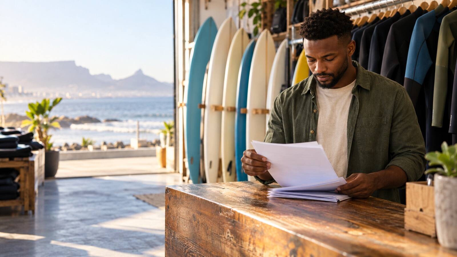 A South African business owner at work.
