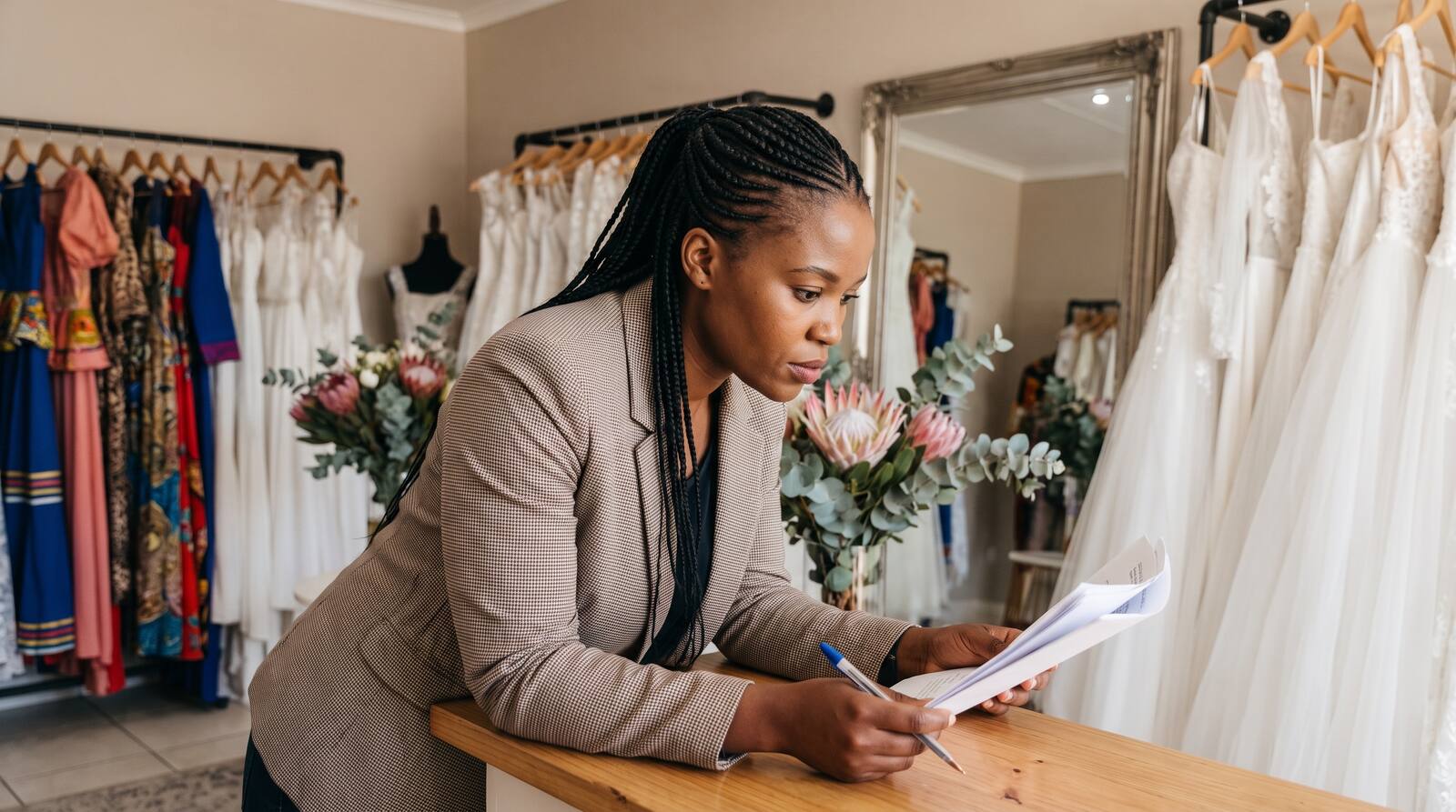 A South African business owner at work.