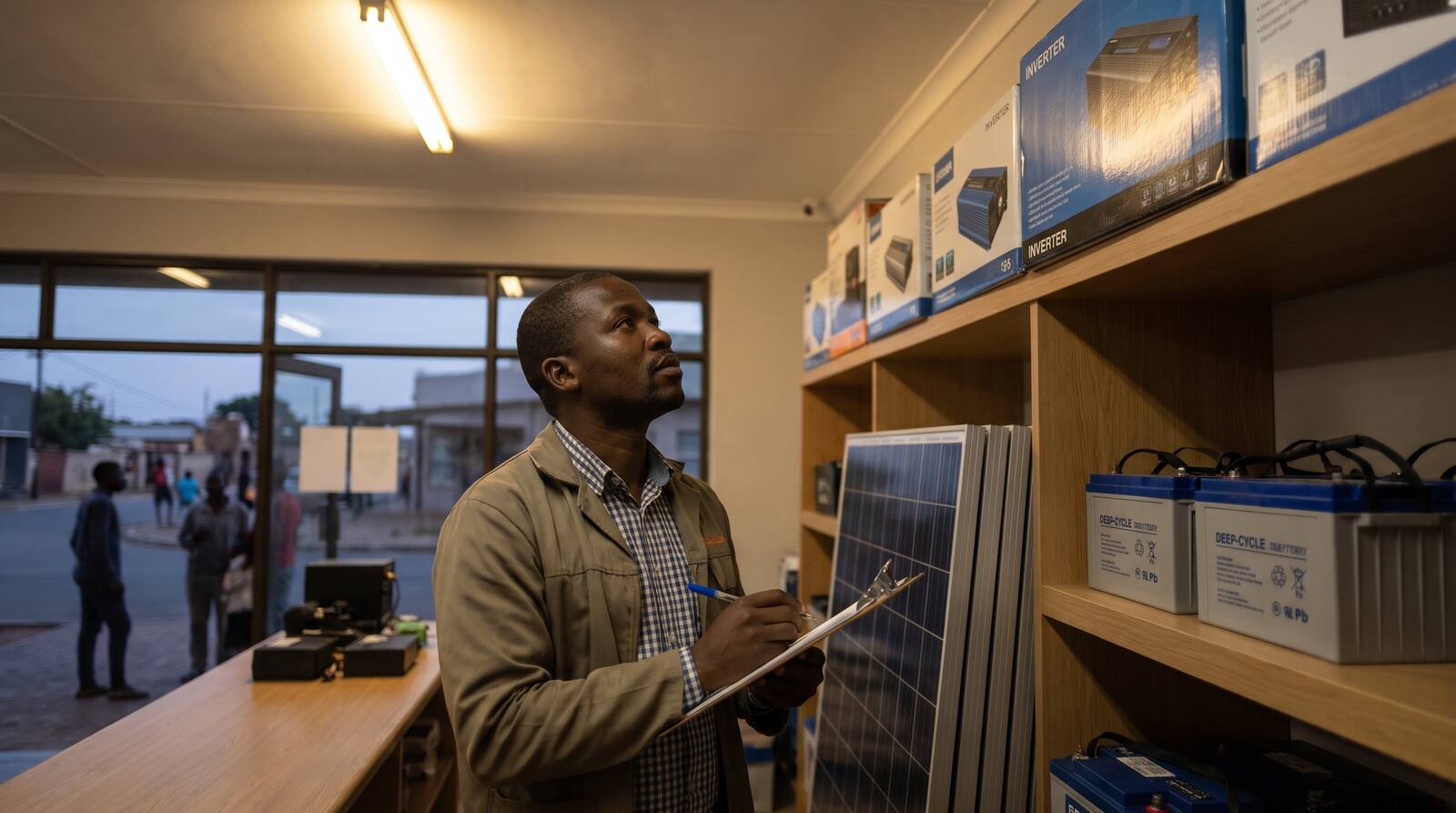 A South African business owner at work.