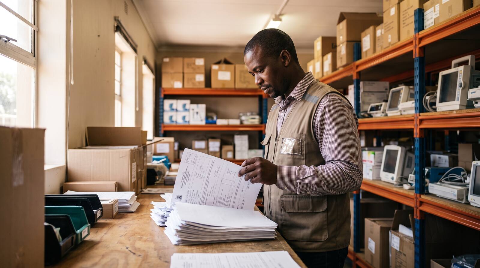 A South African business owner at work.