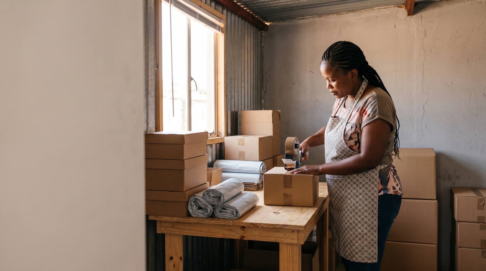 A South African business owner at work.