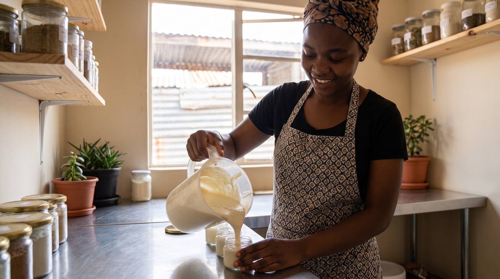 A South African business owner at work.