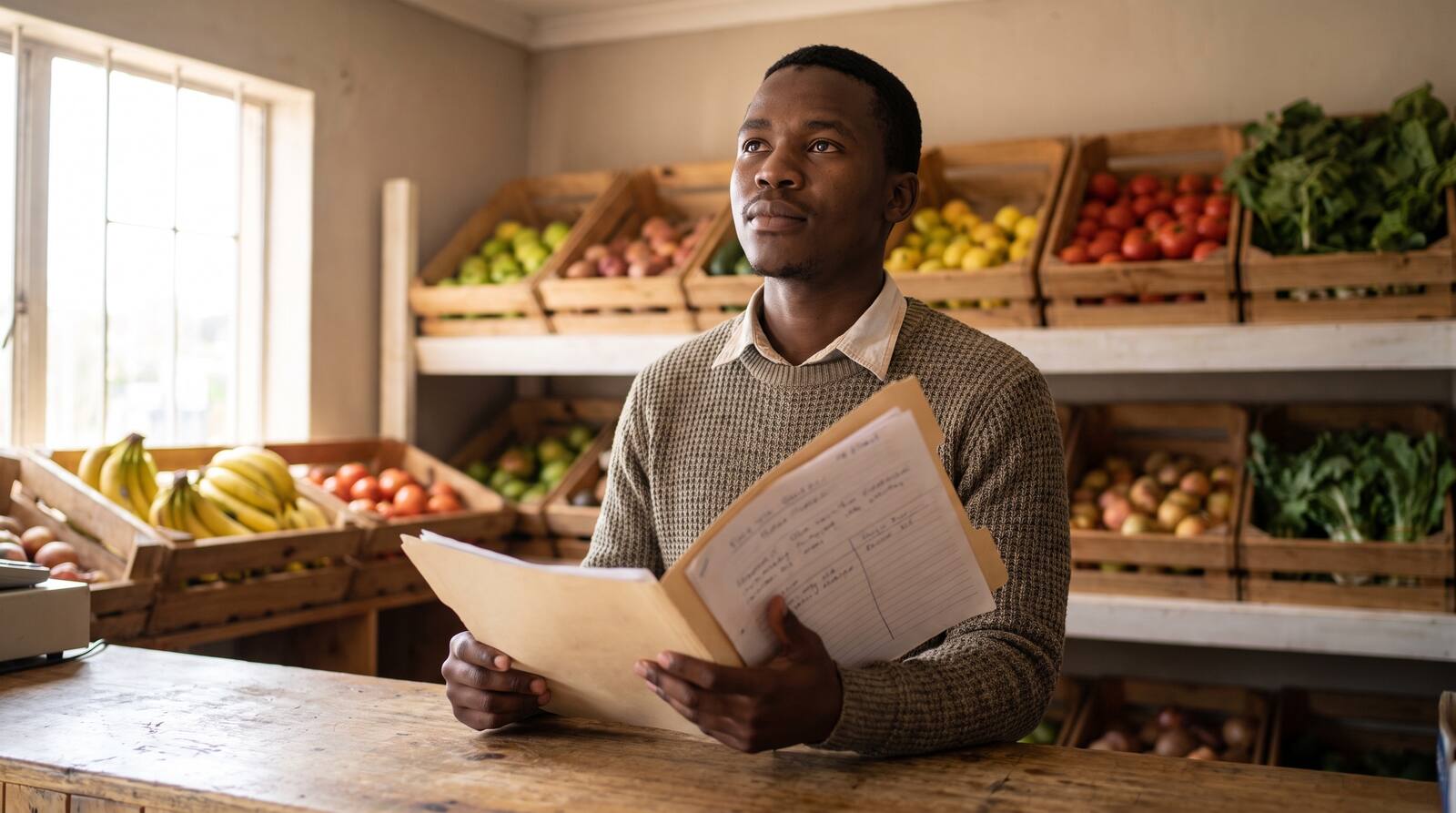 A South African business owner at work.