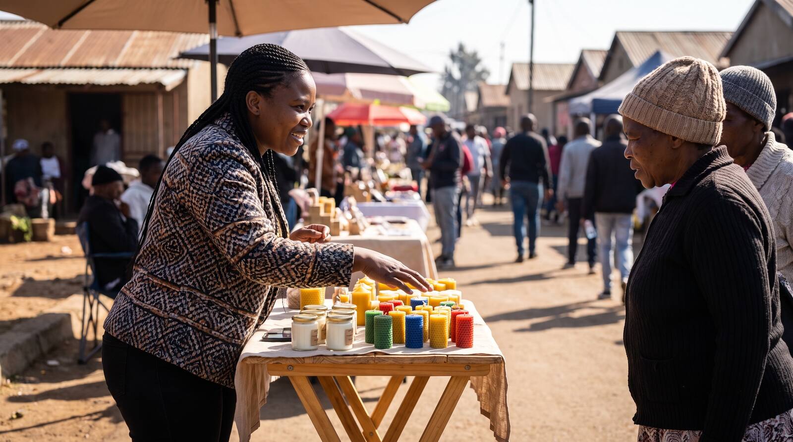 A South African business owner at work.