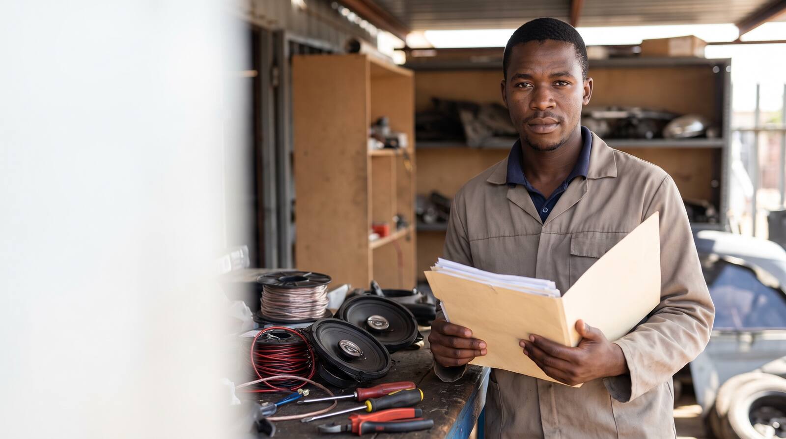 A South African business owner at work.