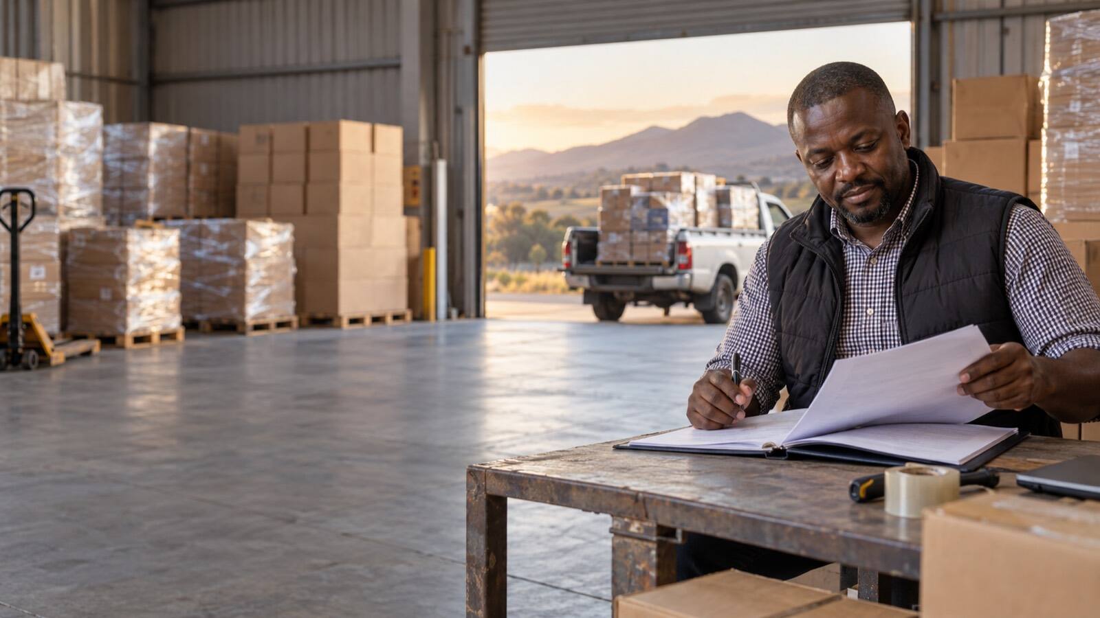 A South African business owner at work.
