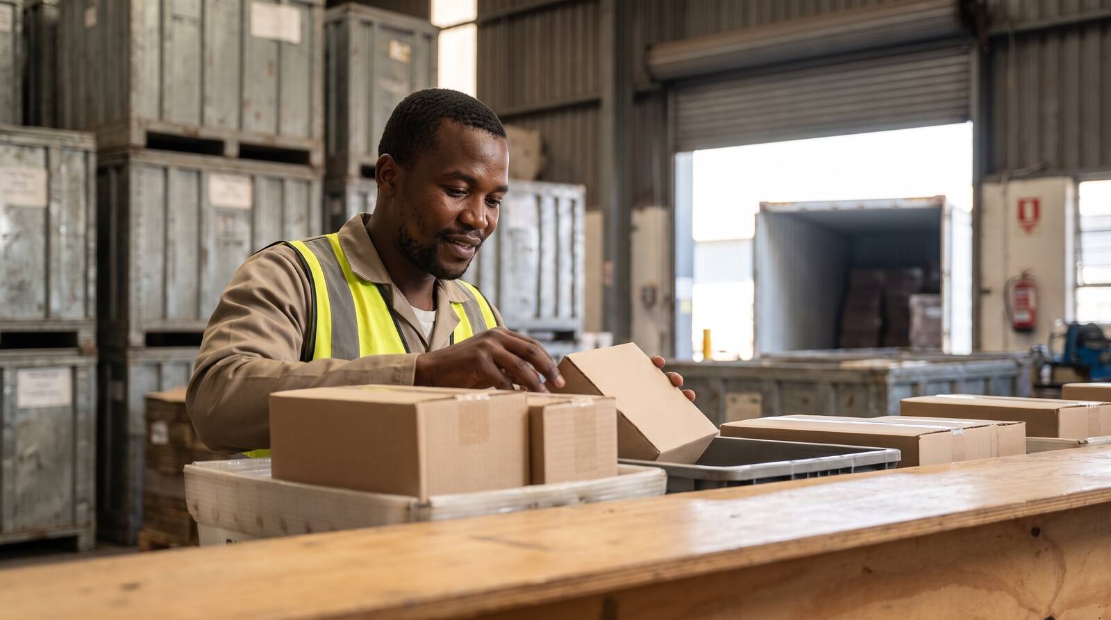 A South African business owner at work.