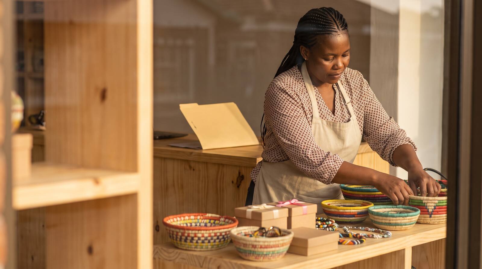 A South African business owner at work.