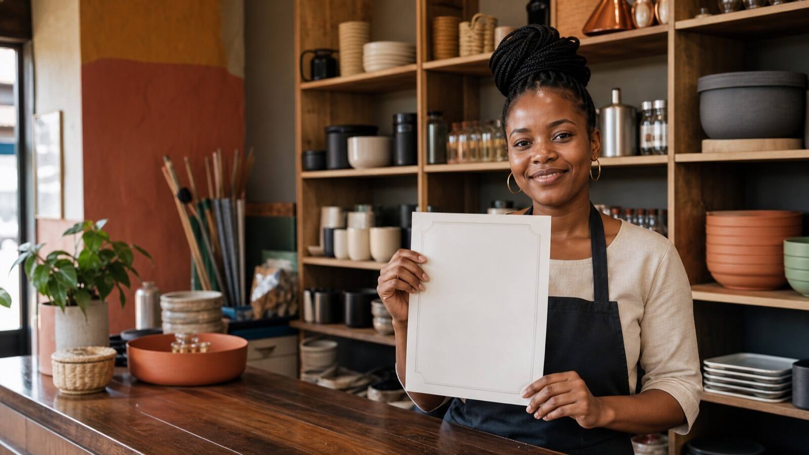 A South African business owner at work.