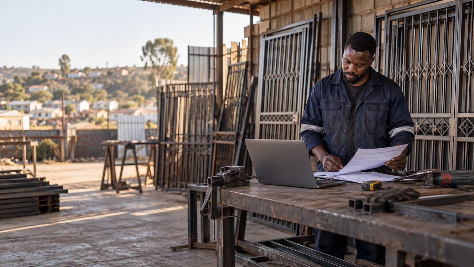 A South African business owner at work.