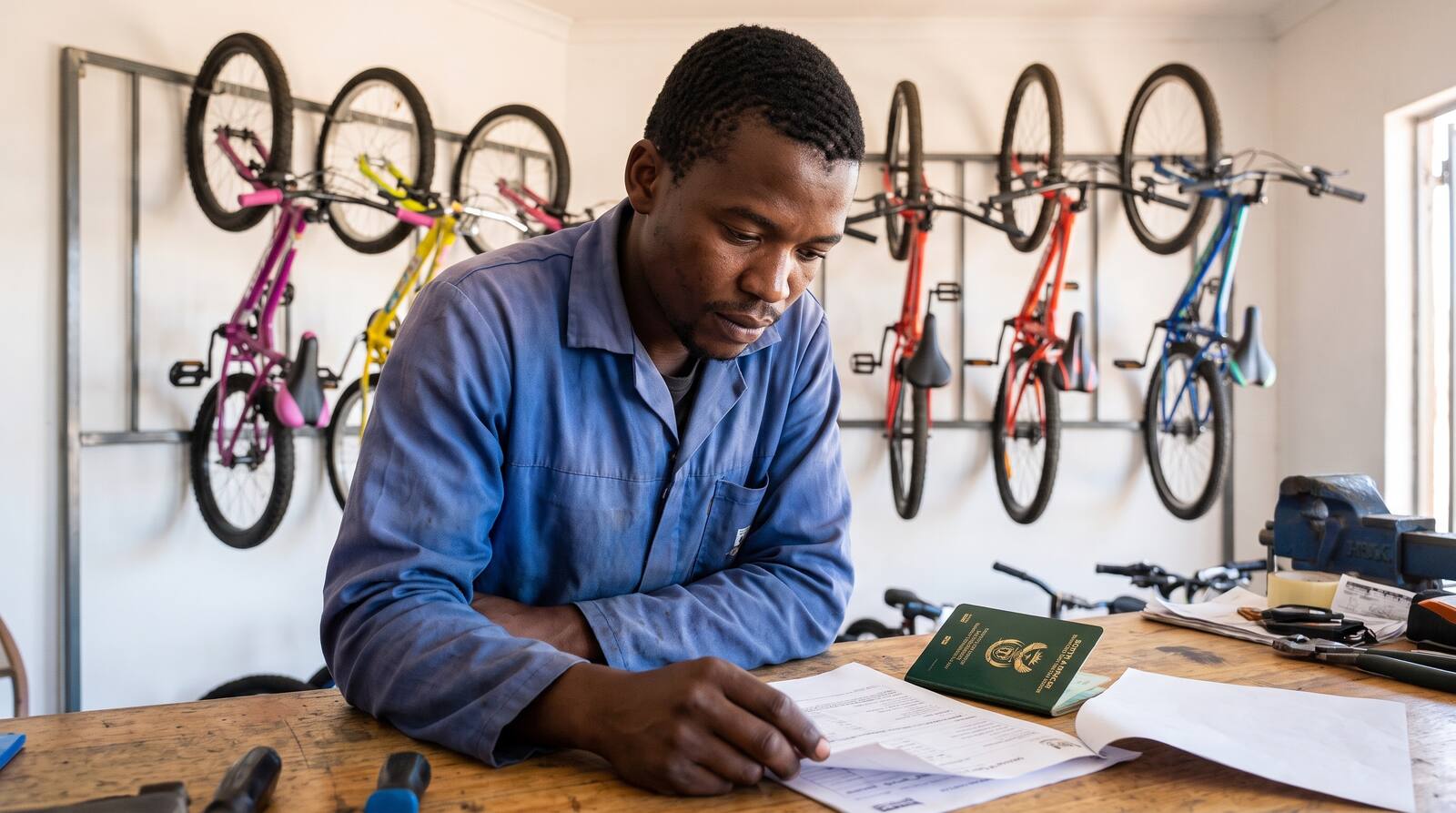 A South African business owner at work.
