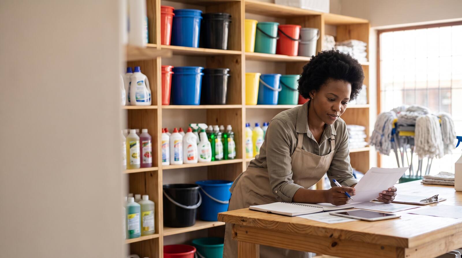 A South African business owner at work.