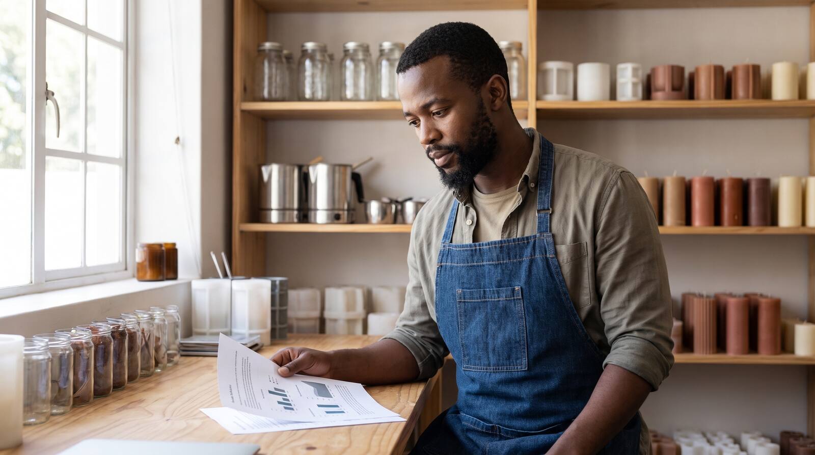A South African business owner at work.