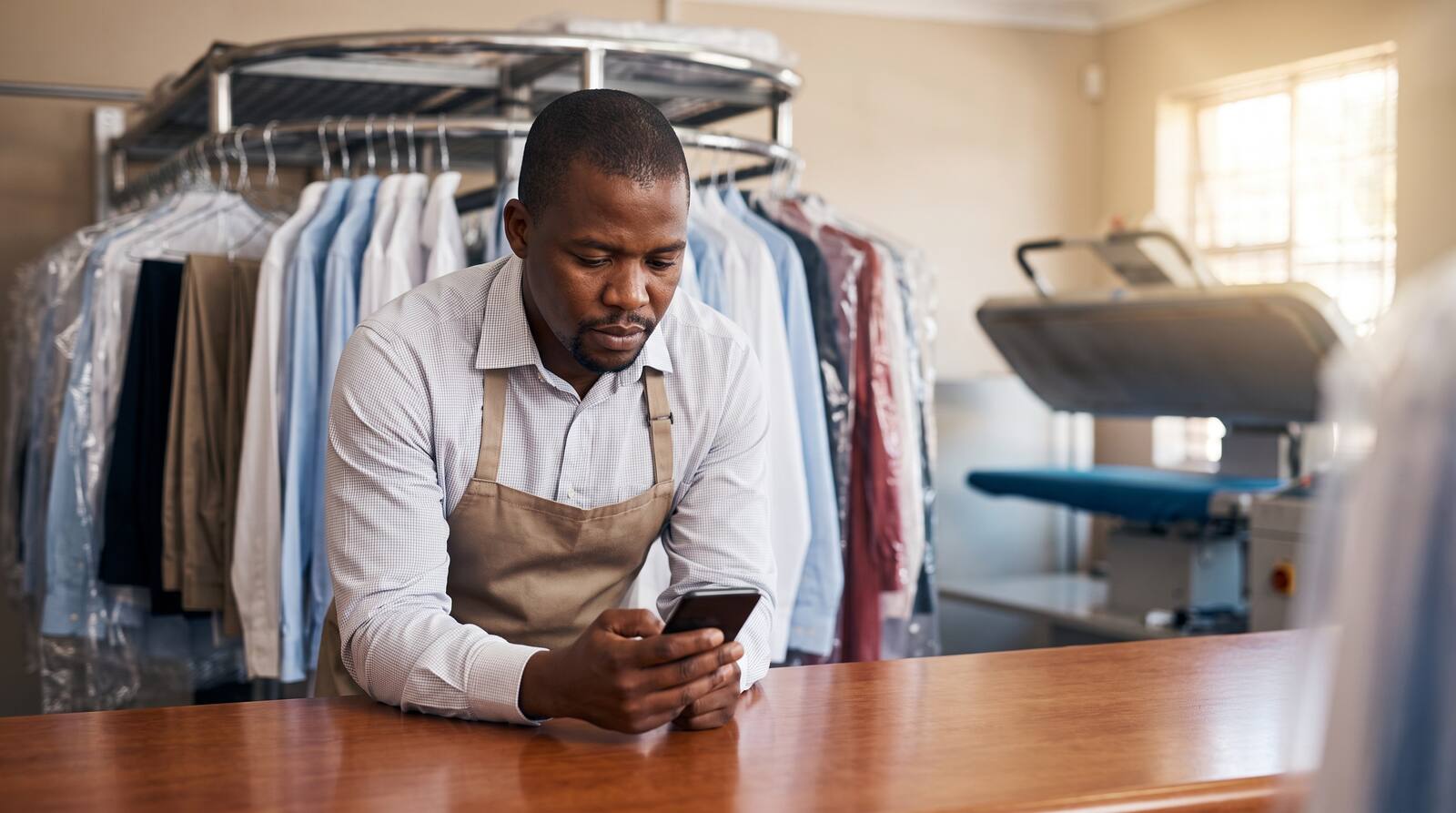 A South African business owner at work.