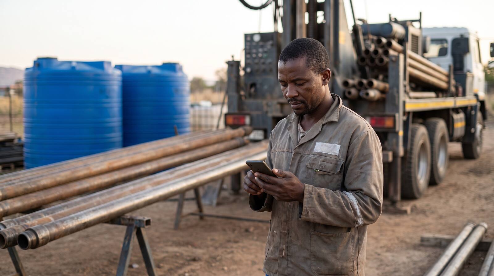 A South African business owner at work.