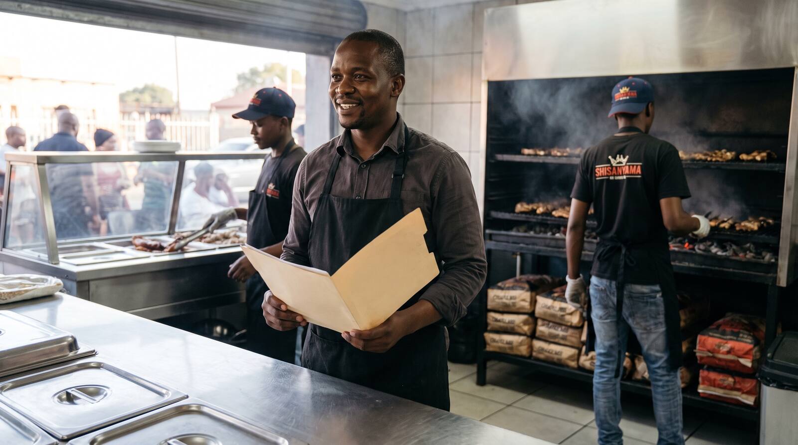 A South African business owner at work.