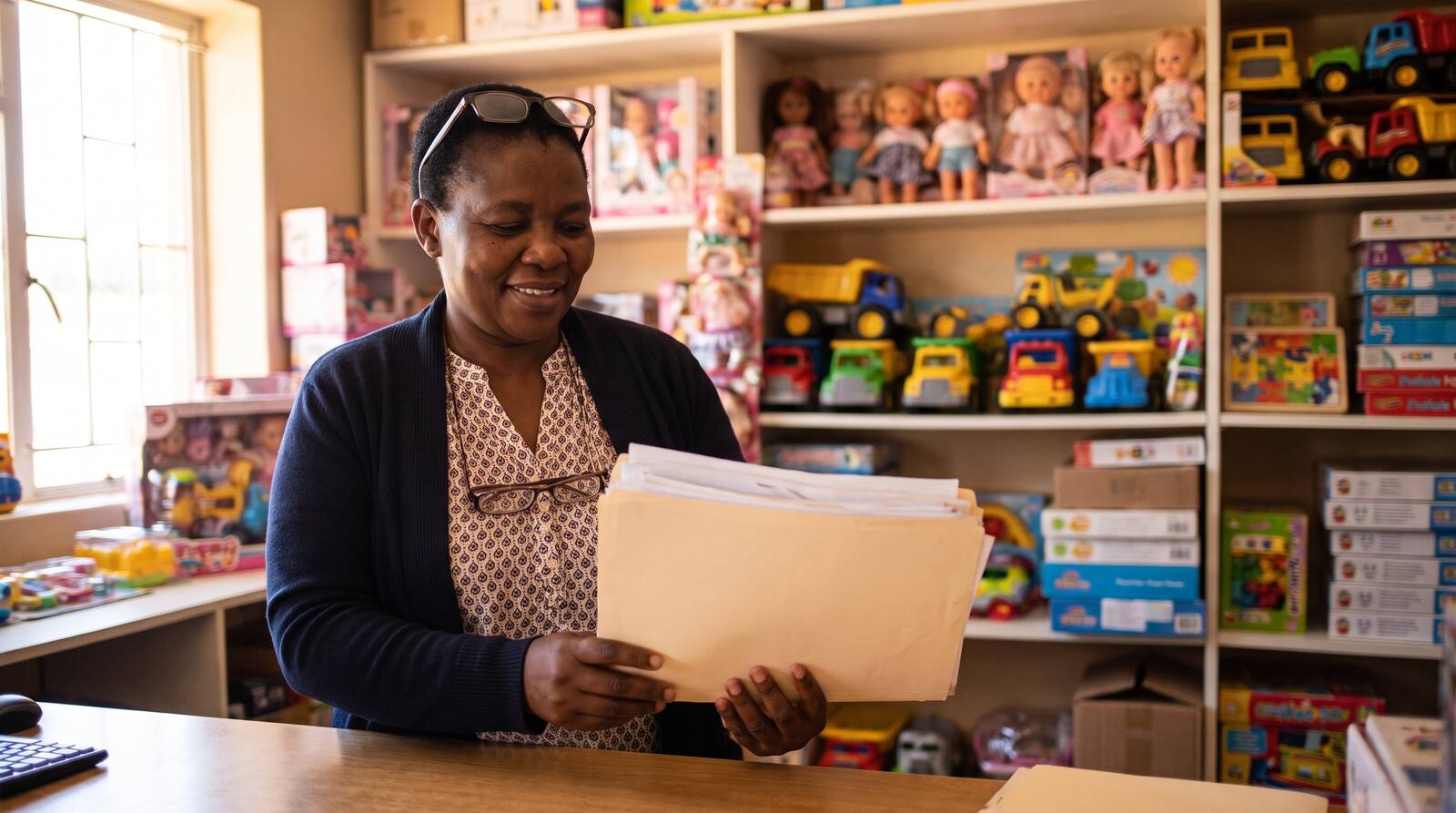 A South African business owner at work.